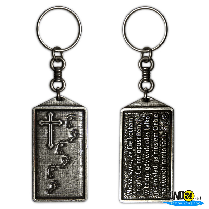 Brelok Nieśmiertelnik - Orędzie Serca - Ślady na piasku