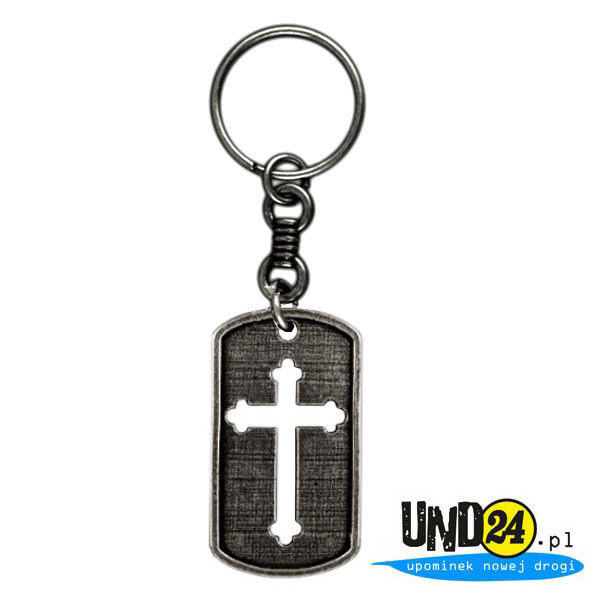 Brelok Nieśmiertelnik - Krzyż z trójlistnym zakończeniem