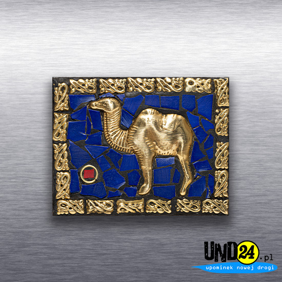 Magnes - Dromader - Płaskorzeźba inkrustowana kamieniami w kolorze granatowym