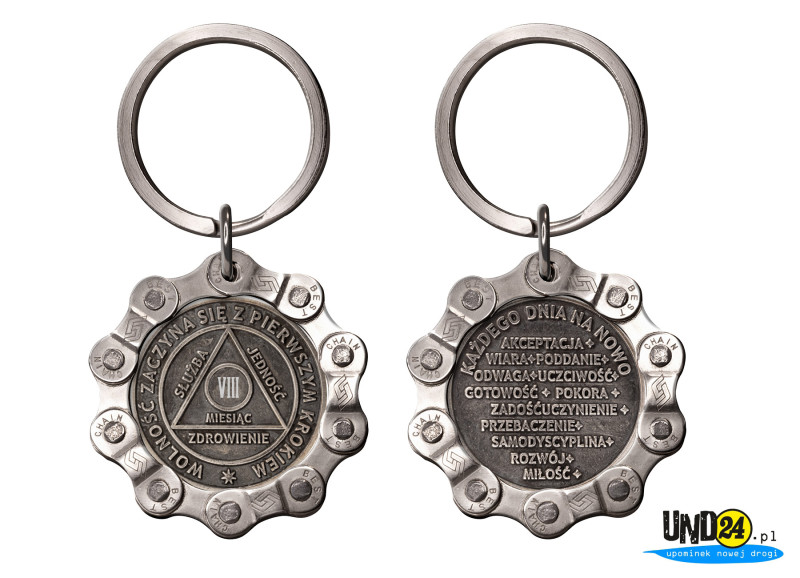 Designerski brelok - Medal 8. Miesiąc trzeźwości w Łańcuchu