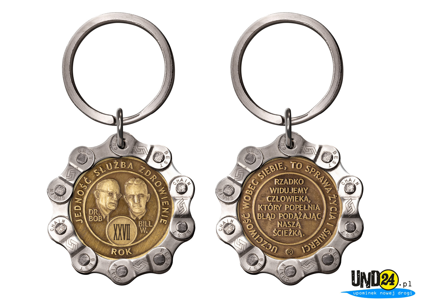 Designerski brelok - Medal 27. Rocznica trzeźwości w Łańcuchu