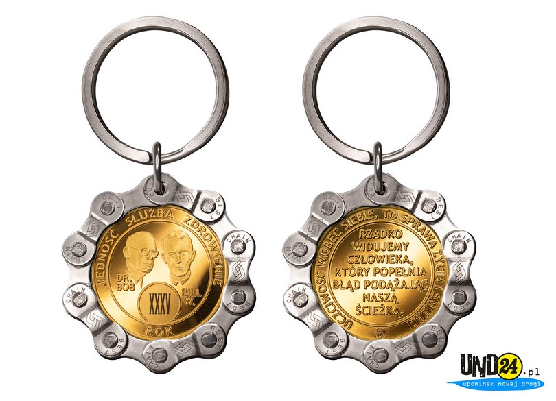 Designerski brelok - Medal 35. Rocznica trzeźwości w Amerykańskim Stylu w Łańcuchu