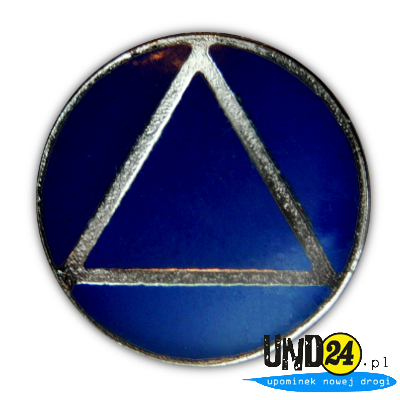 Znaczek - Pins - Przypinka - Srebrny trójkąt wpisany w okrąg