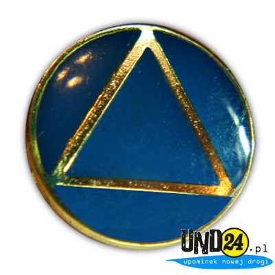 Znaczek - Pins - Przypinka - Złoty trójkąt wpisany w okrąg
