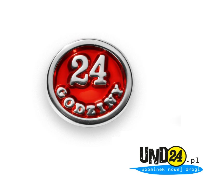 Znaczek - Pins - Przypinka - 24 Godziny - Kolorowy w Amerykańskim Stylu