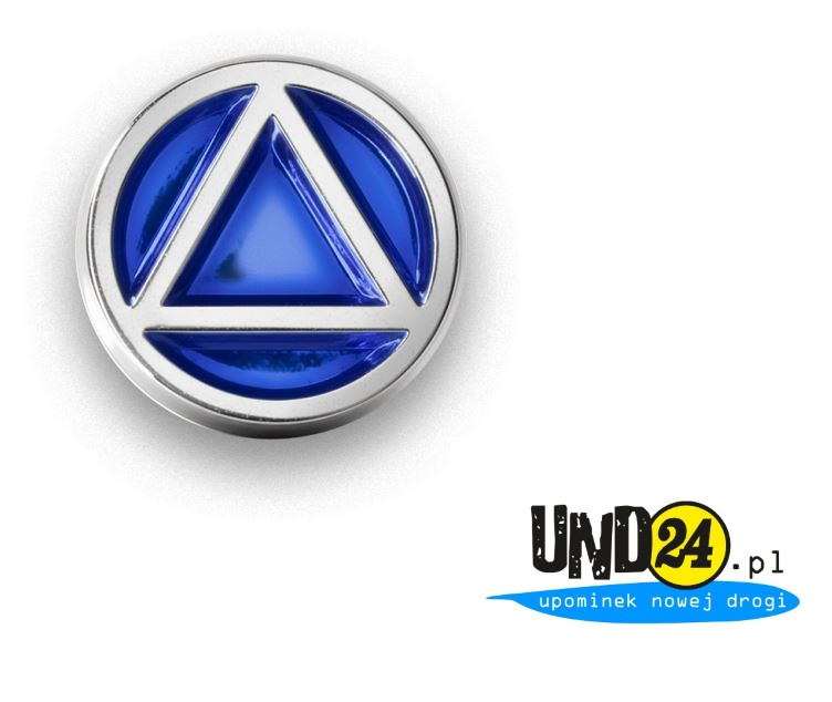 Znaczek - Pins - Przypinka - Trójkąt wpisany w okrąg - Kolorowy w Amerykańskim Stylu