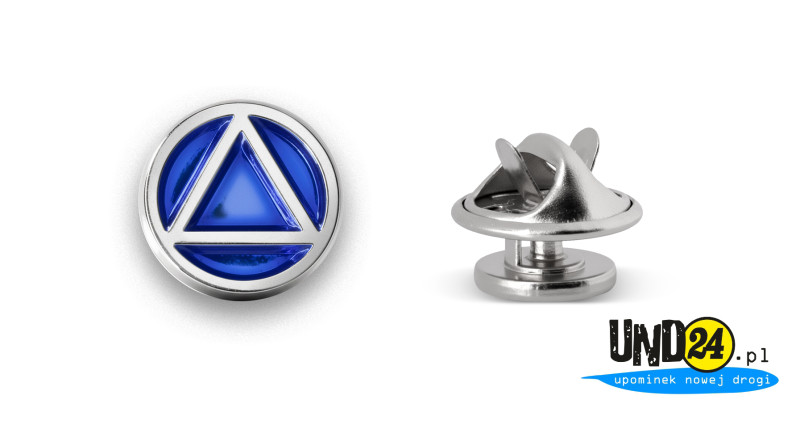 Znaczek - Pins - Przypinka - Trójkąt wpisany w okrąg - Kolorowy w Amerykańskim Stylu