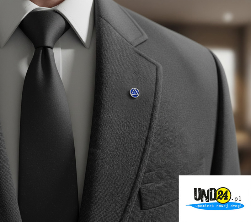 Znaczek - Pins - Przypinka - Trójkąt wpisany w okrąg - Kolorowy w Amerykańskim Stylu